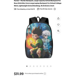 Unisex‎ Backpack School Bag Blue Black hunterxhunter characters